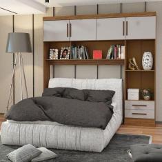 Guarda Roupa Modulado Paris 4 Portas 2 Gavetas Freijó Com Off White - 