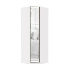 Guarda Roupa Modulado Canto 1 Porta 83cm Branco Com Espelho - LUCIANE