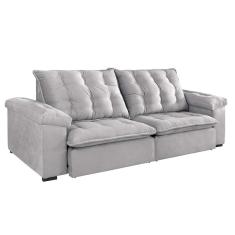 Sofá 4 Lugares Retrátil Itaguaí Cinza