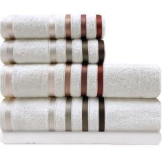 Jogo de toalhas Banhão Gigante Karsten Lumina 5 Peças - Fio Penteado - Emcompre