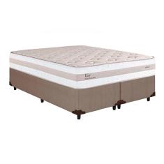 Cama Box King Completa MasterPocket Kiev com Colchão Molas Ensacadas Courano Clean Bege Herval