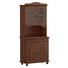 Armário Cristaleira Para Cozinha 4 Portas 2 Gavetas Madeira