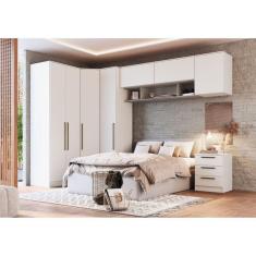 Guarda Roupa Casal Modulado 9 Peças Requinte Branco Line/Duna