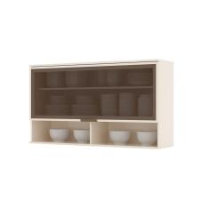 Armário Aéreo De Cozinha 120 Cm 1 Porta Basculante Com Vidro Connect Henn Off White