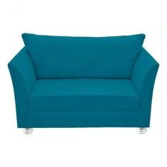 Namoradeira Lisboa 2 Lugares Salão Suede Azul Tiffany