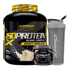 Kit Whey Iso Protein Blend Complex 2Kg + Creatina XPRO 300g + Coqueteleira - XPRO-Unissex