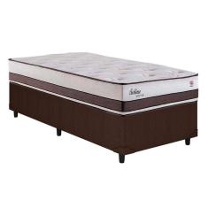 Cama Box Solteiro: Colchão Molas Herval Maxspring Sublime + Base CRC Courano Brown(88x188)
