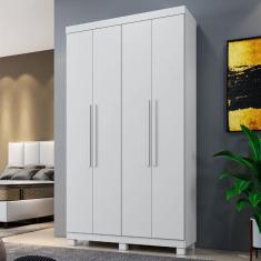Guarda-Roupa Casal Viena 4 Portas 3 Gavetas Branco - Panorama Móveis