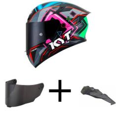 Capacete KYT TT Course Ratthapark Play Mais Viseira Fumê e Spoiler Fum