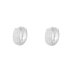 Brinco Masculino Argola Estilo Zirconia De Prata 925 - DR Joias