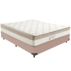 Cama Box Bege E Colchão King Best Molas Ensacadas Casal 138x188x33 Anjos