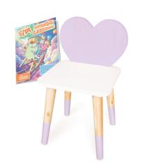 Cadeira Infantil de Madeira Coração (Lilás)