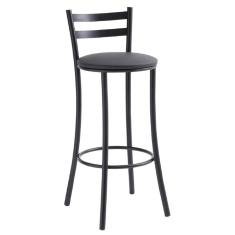 Banqueta Alta com Encosto Fixo Bistrô Preto