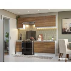 Armário De Cozinha 240Cm Glamy 10 Branco/Rustic