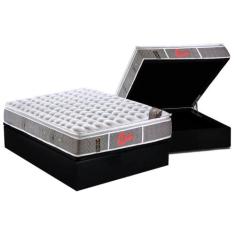 Cama Box Baú Casal: Colchão Molas Pocket Ensacadas Castor Light Stress