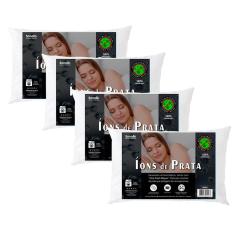 Travesseiro Sonolin Íons de Prata 50x70cm Branco - 4 Unidades