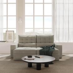 Sofá Retrátil e Reclinável 4 Lugares 240cm Embaúba Extra Cabecasa Madeiramadeira Cinza Claro Fosco