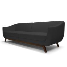 Sofá Atenas 3 Lugares 210cm C05 Corano Preto - Domi