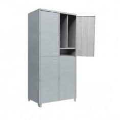 Roupeiro em aço insalubre com 4 portas grandes com sapateira - MOVEIS 