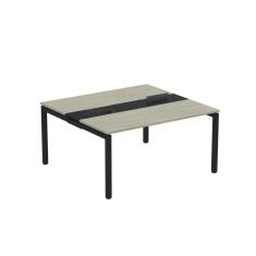 Mesa Plataforma Dupla com Pé de Aço para Coworking 150X140/2P PDC15/14/2P Nogueira Casablanca/Preto