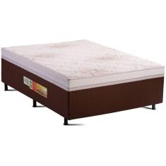 Cama Box Conjugado Casal: Colchão Ortopédico UniPremium Vip Brown (138x188x50) Polar