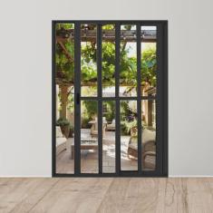 Porta Sacada de Alumínio 3 Folhas 210x200cm com Fechadura Linha 25