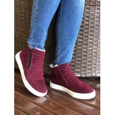 Tenis Botinha Feminino Inverno Forrada Peluciada - Charm Calçados, 35,