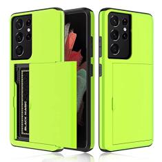 Fastsun Capa ultrafina à prova de choque rígida de silicone com camada dupla protetora para cartão de crédito, compartimento para cartões de identificação e arranhões para Samsung Galaxy S24 Plus