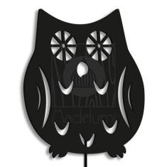 Luminária Abajur Parede Coruja Madeira G9 30cm Decoração - Madelumi, P