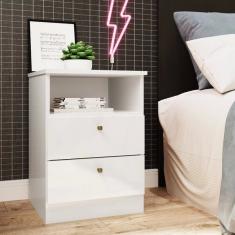 Mesa de Cabeceira Irlanda 2 Gavetas - Genialflex - Branco