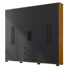 Guarda Roupa Casal B23063 Freijó Carbono - Araplac
