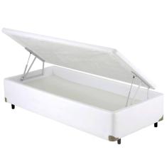 Cama Box Baú SOLTEIRO Corano Branco - 088x188