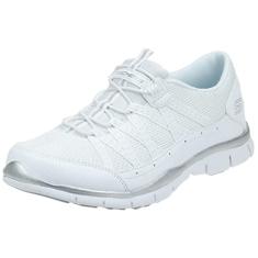 Skechers Tênis feminino Gratis-Strolling, Branco/Prata Wsl, 35