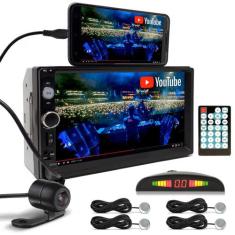Kit Multimídia + Câmera Ré + Sensor Ré Prata Ford New Fiesta 2011 2012