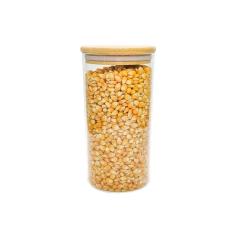 Pote De Mantimentos  De 1100Ml Com Tampa De Bambu - Oikos