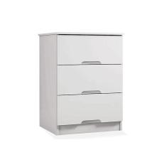 Mesa Cabeceira Londres C/ 3 Gavetas Branco - Europa