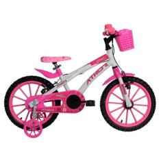 Bicicleta Aro 16 Feminina Athor Baby Lux Rosa C/ Cesta