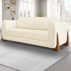 Sofá 2 Lugares Luxo Linho 1,60M pés em Madeira de Jequitibá