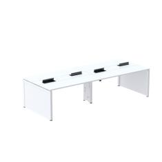 Mesa De Plataforma Dupla Para 4 Pessoas Corporativa 110x140-4p Branco