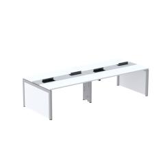 Mesa De Plataforma Dupla Para 4 Pessoas Corporativa 140x140-4p Branco-cinza