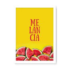 Arte Maníacos Quadro Decorativo Melância Realista - 23x16,25cm (Moldura em laca branca)