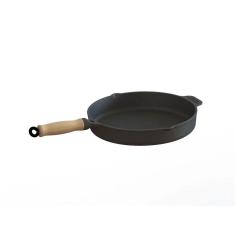 Frigideira Ferro Fundido Sem Tampa Cabo Madeira 2,1 Lts 26cm