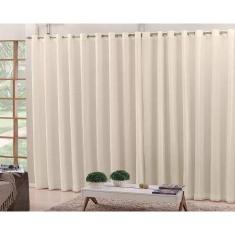 Cortina Voil Pérola 6,00X2,80 Forro Microfibra Ilhós Cromado