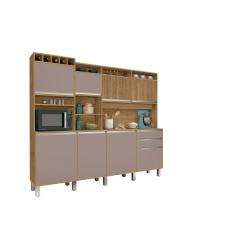 Kit Cozinha Smart 8 Portas Ripado Freijó/Connect – Vitamov