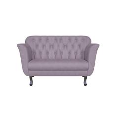 Namoradeira Decorativa Dália Suede Rosê 2 Lugares Pés Madeira Ms Decor