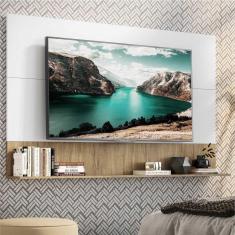 Painel TV 65&quot; com Prateleira Amsterdã Up Multimóveis Branco/Rustic