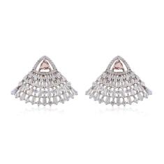 Brinco de Prata Adulto Leque Morganita