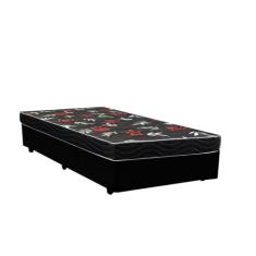 Cama Box Solteiro Colchão Espuma D20 Oriental Preto Ducci + Box Sintét