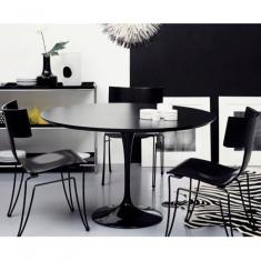 Mesa de Jantar Tulipa Saarinen Redonda 140cm Laqueada Preto