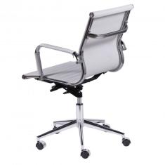 Cadeira Para Escritório Baixa Esteirinha Corino Com Rodizio 3301 Or Design Branco